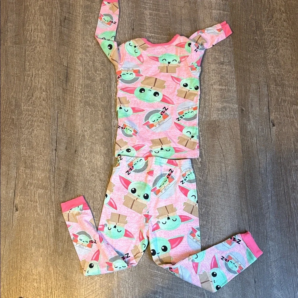 Star Wars Pink Baby Grogu Long Sleeve Pajama Set size 4T
